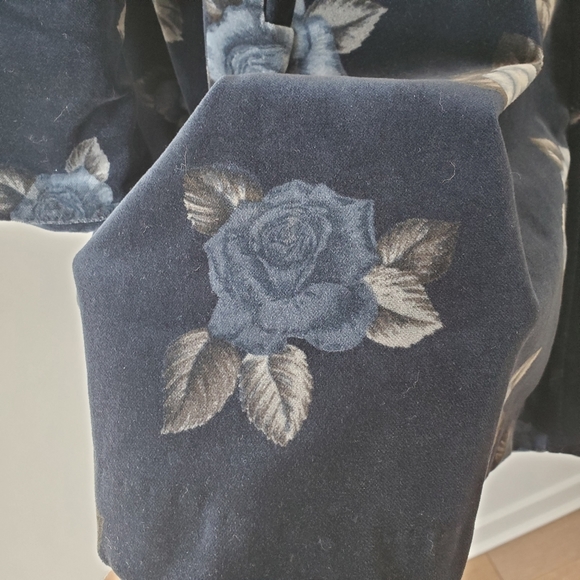 Vintage navy blue velvet coat and hat set - Picture 9 of 16